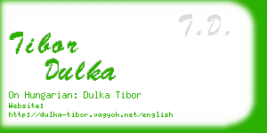 tibor dulka business card